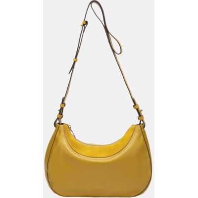 Abbacino Bandolera en piel y serraje combinado. Amarillo mujer Abbacino Bandolera en piel y serraje combinado. Amarillo mujer