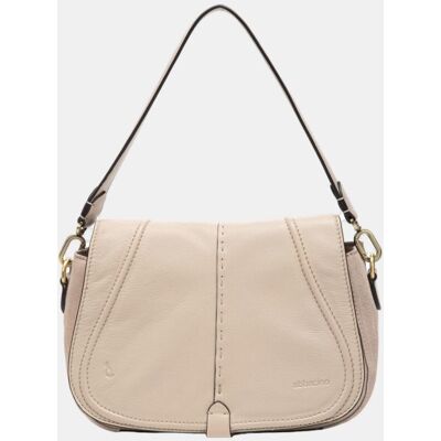 Abbacino Bandolera en piel con solapa. Beige mujer Abbacino Bandolera en piel con solapa. Beige mujer