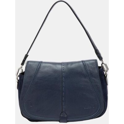 Abbacino Bandolera en piel con solapa. Azul mujer Abbacino Bandolera en piel con solapa. Azul mujer