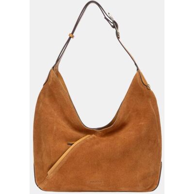 Abbacino Bolso de hombro en piel y serraje combinado. Marrón mujer Abbacino Bolso de hombro en piel y serraje combinado. Marrón mujer