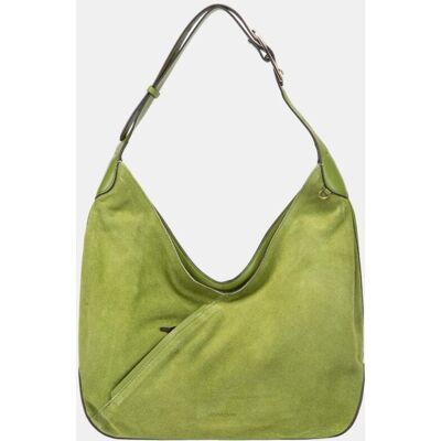 Abbacino Bolso de hombro en piel y serraje combinado. Verde mujer Abbacino Bolso de hombro en piel y serraje combinado. Verde mujer