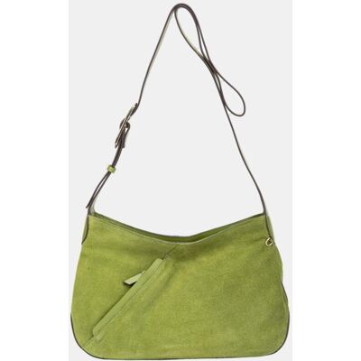 Abbacino Bandolera en piel y serraje combinado. Verde mujer Abbacino Bandolera en piel y serraje combinado. Verde mujer