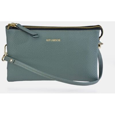 Guy Laroche Bolso crossbody rectangular en piel. Azul claro mujer Guy Laroche Bolso crossbody rectangular en piel. Azul claro mujer
