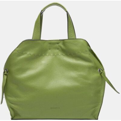 Abbacino Bolso de mano en piel con pespunte. Verde mujer Abbacino Bolso de mano en piel con pespunte. Verde mujer