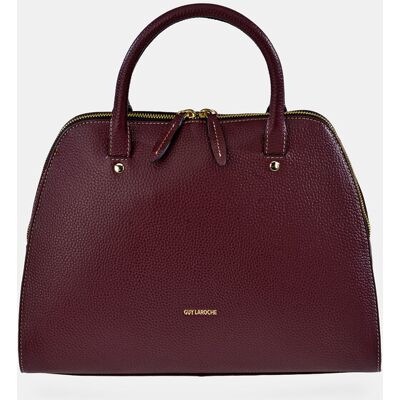 Guy Laroche Bolso duffel en piel con asas y bandolera. Burdeos mujer Guy Laroche Bolso duffel en piel con asas y bandolera. Burdeos mujer