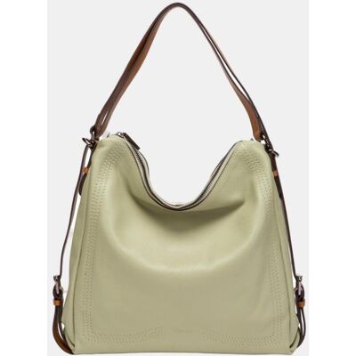 Abbacino Bolso multifuncional en piel con asas a contraste. Verde mujer Abbacino Bolso multifuncional en piel con asas a contraste. Verde mujer