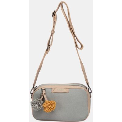 Abbacino Bandolera pequeña con pompones. Azul mujer Abbacino Bandolera pequeña con pompones. Azul mujer