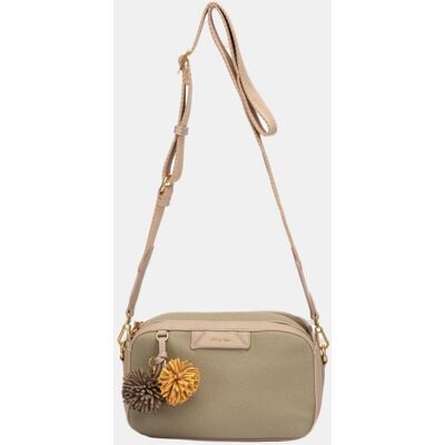 Abbacino Bandolera pequeña con pompones. Verde mujer Abbacino Bandolera pequeña con pompones. Verde mujer