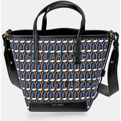 Guy Laroche Bolso cubo con asa de mano y bandolera en lona. Azul mujer Guy Laroche Bolso cubo con asa de mano y bandolera en lona. Azul mujer