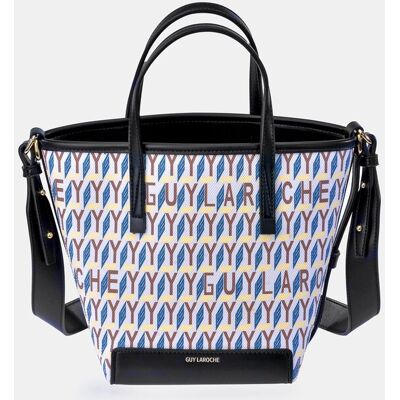 Guy Laroche Bolso cubo con asa de mano y bandolera en lona. Blanco mujer Guy Laroche Bolso cubo con asa de mano y bandolera en lona. Blanco mujer