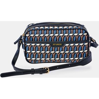 Guy Laroche Bolso bandolera en lona estampada. Azul mujer Guy Laroche Bolso bandolera en lona estampada. Azul mujer