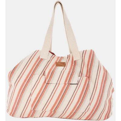 Abbacino Bolsa de playa de algodón a rayas. Naranja mujer Abbacino Bolsa de playa de algodón a rayas. Naranja mujer