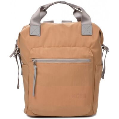 Kcb Mochila grande de mujer con bolsillo frontal. Beige mujer Kcb Mochila grande de mujer con bolsillo frontal. Beige mujer