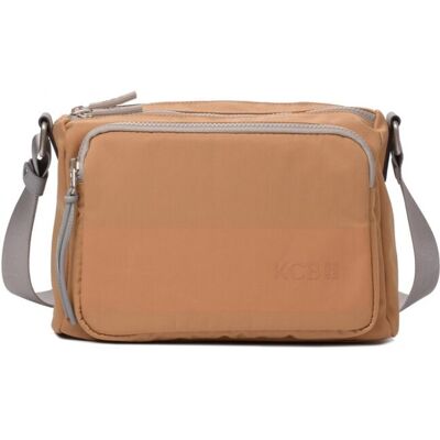 Kcb Bandolera mediana de mujer con bolsillo frontal. Beige mujer Kcb Bandolera mediana de mujer con bolsillo frontal. Beige mujer