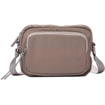 Kcb Bandolera pequeña de mujer con bolsillo frontal. Topo mujer Kcb Bandolera pequeña de mujer con bolsillo frontal. Topo mujer