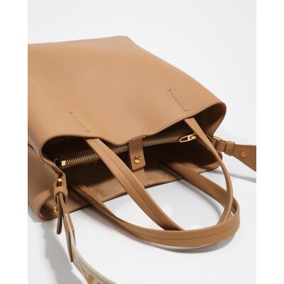 Bimba y Lola Bolso de hombro de piel con asa bandolera. Marrón claro mujer Bimba y Lola Bolso de hombro de piel con asa bandolera. Marrón claro mujer