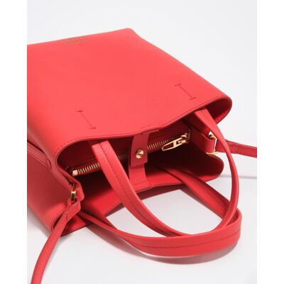 Bimba y Lola Bolso de hombro de piel con asa bandolera. Rojo mujer Bimba y Lola Bolso de hombro de piel con asa bandolera. Rojo mujer