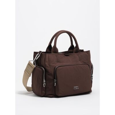 Bimba y Lola Bolso bandolera pocket grande nylon. Marrón oscuro mujer Bimba y Lola Bolso bandolera pocket grande nylon. Marrón oscuro mujer