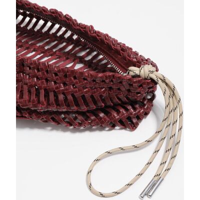 Bimba y Lola Bolso de mano pequeño 100% piel con cierre de cremallera. Burdeos mujer Bimba y Lola Bolso de mano pequeño 100% piel con cierre de cremallera. Burdeos mujer