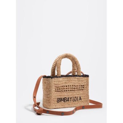 Bimba y Lola Bolso de mano de mujer mini trenzado rafia. Natural mujer Bimba y Lola Bolso de mano de mujer mini trenzado rafia. Natural mujer