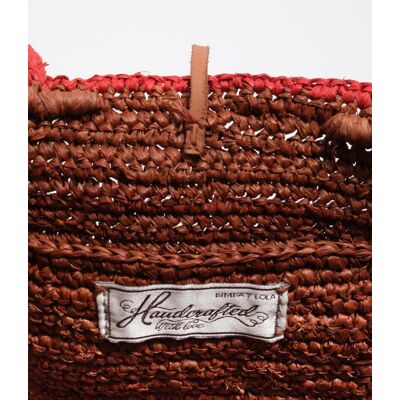 Bimba y Lola Bolso capazo pequeño de rafia. Marrón mujer Bimba y Lola Bolso capazo pequeño de rafia. Marrón mujer