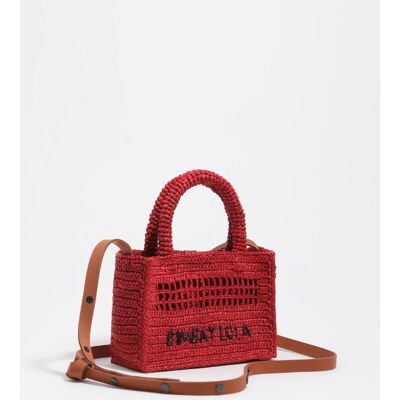 Bimba y Lola Bolso de mano de mujer mini trenzado rafia. Rojo mujer Bimba y Lola Bolso de mano de mujer mini trenzado rafia. Rojo mujer