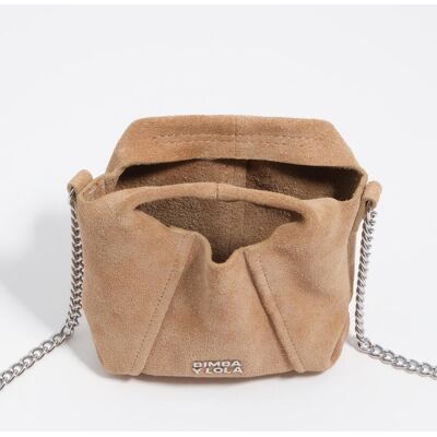 Bimba y Lola Bandolera de mujer 100% piel con asa de cadena y logo. Beige mujer Bimba y Lola Bandolera de mujer 100% piel con asa de cadena y logo. Beige mujer