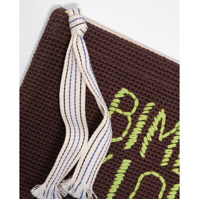 Bimba y Lola Bolso de mano de mujer trenzado grande algodón. Choco mujer Bimba y Lola Bolso de mano de mujer trenzado grande algodón. Choco mujer