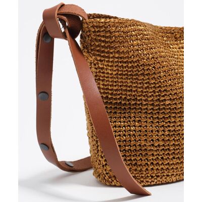 Bimba y Lola Bolso capazo pequeño efecto rafia. Marrón mujer Bimba y Lola Bolso capazo pequeño efecto rafia. Marrón mujer
