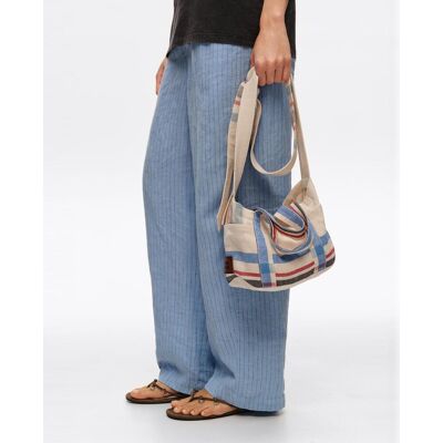 Bimba y Lola Bolso de mano de mujer mini lino convertible a bandolera. Crudo mujer Bimba y Lola Bolso de mano de mujer mini lino convertible a bandolera. Crudo mujer