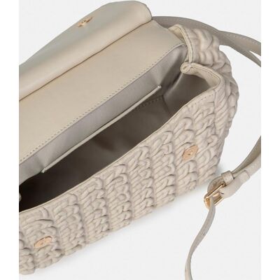Alma en Pena Bolso de mano de mujer de piel con cuerpo en relieve y detalles metálicos. Blanco mujer Alma en Pena Bolso de mano de mujer de piel con cuerpo en relieve y detalles metálicos. Blanco mujer