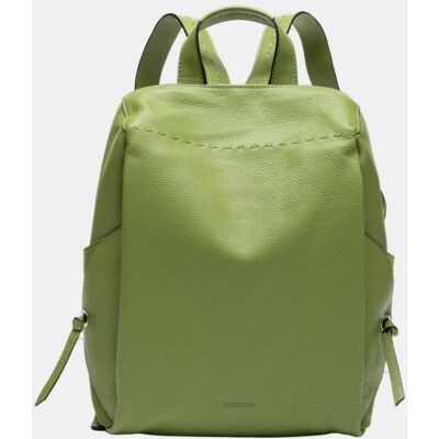 Abbacino Mochila en piel con pespunte. Verde mujer Abbacino Mochila en piel con pespunte. Verde mujer