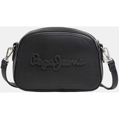 Pepe Jeans Bolso Danara Bass con cierre de cremallera, correa ajustable, bolsillo interior y logotipos frontal y trasero. Negro mujer Pepe Jeans Bolso Danara Bass con cierre de cremallera, correa ajustable, bolsillo interior y logotipos frontal y trasero. Negro mujer