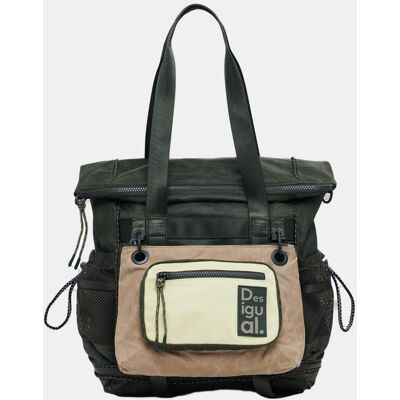 Desigual Mochila grande Voyager multiposición. Kaki mujer Desigual Mochila grande Voyager multiposición. Kaki mujer