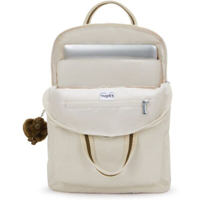 Kipling Mochila de mujer convertible con compartimento para portátil. Marfil mujer Kipling Mochila de mujer convertible con compartimento para portátil. Marfil mujer