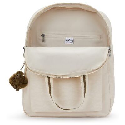 Kipling Mochila de mujer grande con compartimento para portátil. Marfil mujer Kipling Mochila de mujer grande con compartimento para portátil. Marfil mujer