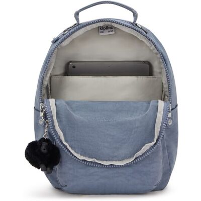 Kipling Mochila de mujer pequeña con cremallera y funda para tablet. Azul grisáceo mujer Kipling Mochila de mujer pequeña con cremallera y funda para tablet. Azul grisáceo mujer