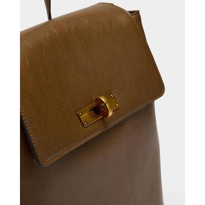 Parfois Mochila de mujer con solapa y cierre de botón en liso. Camel mujer Parfois Mochila de mujer con solapa y cierre de botón en liso. Camel mujer
