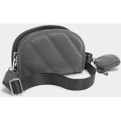 Parfois Bandolera de mujer con varios compartimentos y monedero extraíble con cremallera en liso. Gris oscuro mujer Parfois Bandolera de mujer con varios compartimentos y monedero extraíble con cremallera en liso. Gris oscuro mujer