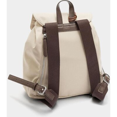 Parfois Mochila de mujer con varios compartimentos y cierre de cordón con detalle de flor. Topo mujer Parfois Mochila de mujer con varios compartimentos y cierre de cordón con detalle de flor. Topo mujer