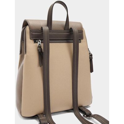 Parfois Mochila de mujer con solapa y cierre de cremallera en liso. Beige/Marrón mujer Parfois Mochila de mujer con solapa y cierre de cremallera en liso. Beige/Marrón mujer