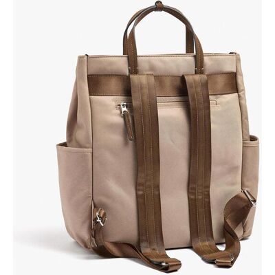 Parfois Mochila de mujer con varios compartimentos y cierre de cremallera en liso. Nude mujer Parfois Mochila de mujer con varios compartimentos y cierre de cremallera en liso. Nude mujer