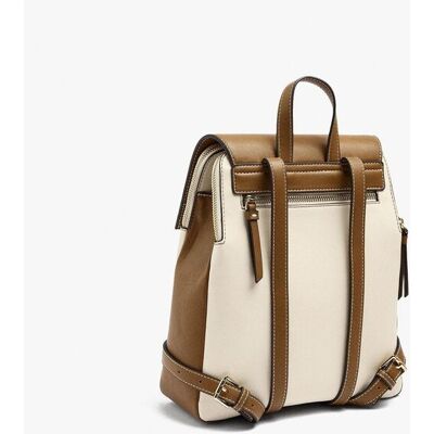 Parfois Mochila de mujer con solapa y varios compartimentos con cierre de cremallera en liso. Camel mujer Parfois Mochila de mujer con solapa y varios compartimentos con cierre de cremallera en liso. Camel mujer