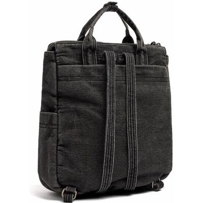 Parfois Mochila de mujer 100% algodón vaquera con varios compartimentos y cierre de cremallera en liso. Negro mujer Parfois Mochila de mujer 100% algodón vaquera con varios compartimentos y cierre de cremallera en liso. Negro mujer