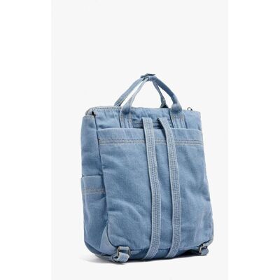 Parfois Mochila de mujer 100% algodón vaquera con varios compartimentos y cierre de cremallera en liso. Azul mujer Parfois Mochila de mujer 100% algodón vaquera con varios compartimentos y cierre de cremallera en liso. Azul mujer