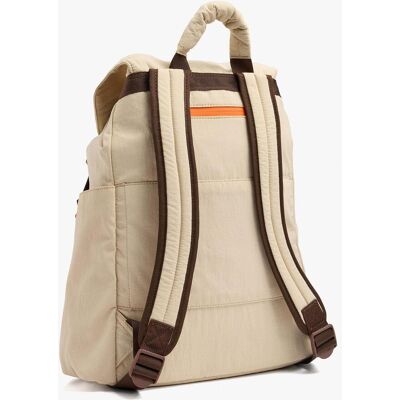 Parfois Mochila de mujer con varios compartimentos y cierre de cuerda en liso. Natural mujer Parfois Mochila de mujer con varios compartimentos y cierre de cuerda en liso. Natural mujer