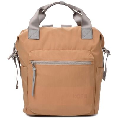 Kcb Mochila pequeña de mujer con bolsillo frontal. Beige mujer Kcb Mochila pequeña de mujer con bolsillo frontal. Beige mujer