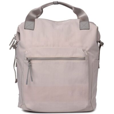 Kcb Mochila pequeña de mujer con bolsillo frontal. Gris claro mujer Kcb Mochila pequeña de mujer con bolsillo frontal. Gris claro mujer