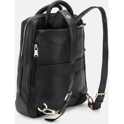 Scharlau Mochila de mujer de cuero para ordenador portátil. Negro mujer Scharlau Mochila de mujer de cuero para ordenador portátil. Negro mujer