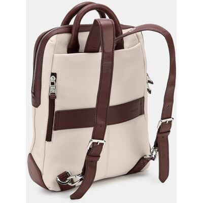 Scharlau Mochila de mujer de cuero para ordenador portátil. Blanco mujer Scharlau Mochila de mujer de cuero para ordenador portátil. Blanco mujer